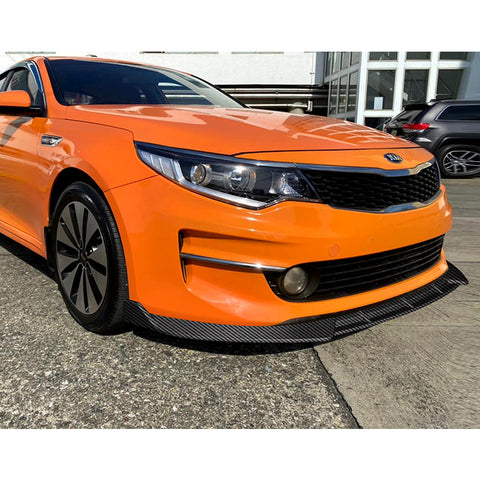 For 2016-2018 Kia Optima LX EX STP-Style Carbon Look Front Bumper Spoiler Lip + Side Skirt Rocker Winglet Canard Diffuser Wing  Body Splitter ABS ( Carbon Style) 5PCS