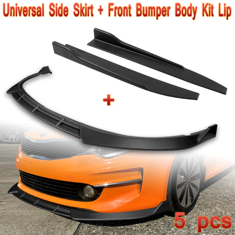 For 2016-2018 Kia Optima LX EX STP-Style Matt Black Front Bumper Spoiler Lip Kit + Side Skirt Rocker Winglet Canard Diffuser Wing  Body Splitter ABS (Matte Black) 5PCS
