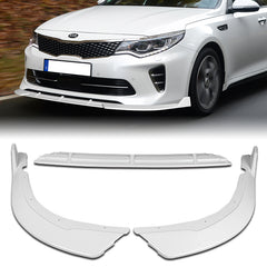 For 2016-2018 Kia Optima SX SXL Painted White Color Front Bumper Body Splitter Spoiler Lip 3 Pcs