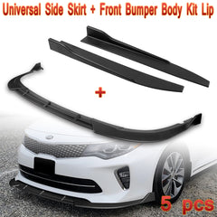 For 2016-2018 Kia Optima SX SXL STP-Style Matt Black Front Bumper Spoiler Lip + Side Skirt Rocker Winglet Canard Diffuser Wing  Body Splitter ABS (Matte Black) 5PCS