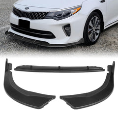 For 2016-2018 Kia Optima SX SXL STP-Style  Unpainted Matt Black Color Front Bumper Splitter Spoiler Lip 3 Pcs