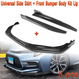 For 2020-2022 Toyota Corolla XSE SE Carbon Look Front Bumper Body Spoiler Lip + Side Skirt Rocker Winglet Canard Diffuser Wing  Body Splitter ABS ( Carbon Style) 5PCS