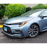 For 2020-2021 Toyota Corolla XSE SE Painted Carbon Look Style Color  Front Bumper Splitter Spoiler Lip 3 Pcs