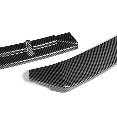 For 2016-2020 Tesla Model S STP-Style Carbon Look Front Bumper Body Spoiler Lip+ Side Skirt Rocker Winglet Canard Diffuser Wing  Body Splitter ABS ( Carbon Style) 5PCS