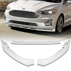 For 2019-2021 Ford Fusion Painted White Color Front Bumper Body Splitter Spoiler Lip 3 Pcs