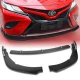 For 2018-2020 Toyota Camry XE XSE 8Th Painted Carbon Look Style  Front Bumper Splitter Spoiler Lip 3 Pcs