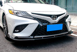 For 2018-2020 Toyota Camry Real Carbon Fiber Front Bumper Body Kit Spoiler Lip 3pcs