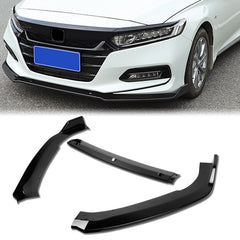 For 2018-2020 Honda Accord Sedan Painted Black Color Front Bumper Splitter Spoiler Lip Kit 3 Pcs