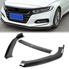 For 2018-2020 Honda Accord Sedan Painted Carbon Look Style Color  Front Bumper Splitter Spoiler Lip Kit 3 Pcs