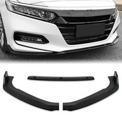 For 2018-2020 Honda Accord Sedan Unpainted Matt Black Color Front Bumper Splitter Spoiler Lip Kit 3 Pcs