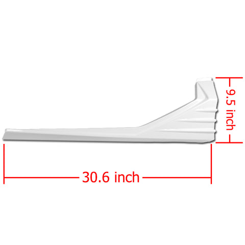 30.6" x 9.5" MP-Type Painted White Color Side Skirt Rocker Splitters Diffuser Winglet 2 Pcs