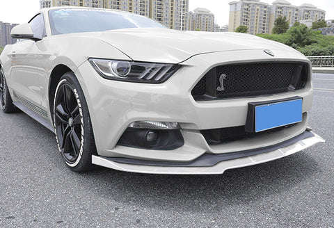 For 2015-2017 Ford Mustang Painted White Color Front Bumper Body Splitter Spoiler Lip 3 Pcs