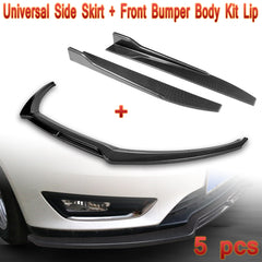 For 2015-2018 Ford Focus Carbon Look Front Bumper Body Kit Spoiler Lip + Side Skirt Rocker Winglet Canard Diffuser Wing  Body Splitter ABS ( Carbon Style) 5PCS