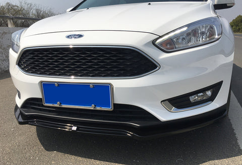For 2015-2018 Ford Focus SE SEL Unpainted Matt Black Front Bumper Body Kit Spoiler Lip 3 Pcs