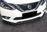 For 2016-2019 Nissan Sentra Carbon Look Front Bumper Body Kit Spoiler Lip + Side Skirt Rocker Winglet Canard Diffuser Wing  Body Splitter ABS ( Carbon Style) 5PCS