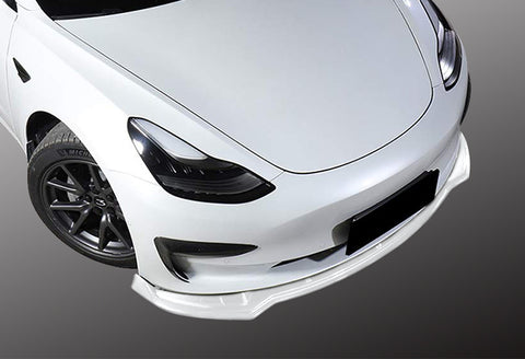 For 2017-2023 Tesla Model 3 Sedan Painted White Color Front Bumper Splitter Spoiler Lip 3 Pcs