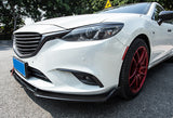 For 2014-2018 Mazda6 Mazda 6 Painted Black Color  Front Bumper Splitter Spoiler Lip  3 Pcs