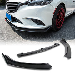 For 2014-2018 Mazda6 Mazda 6 Painted Black Color  Front Bumper Splitter Spoiler Lip  3 Pcs