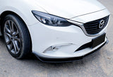 For 2014-2018 Mazda6 Mazda 6 Unpainted BLK Front Bumper Body Kit Spoiler Lip + Side Skirt Rocker Winglet Canard Diffuser Wing  Body Splitter ABS (Matte Black) 5PCS