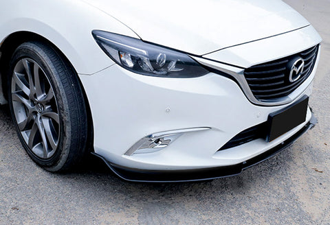 For 2014-2018 Mazda6 Mazda 6 Unpainted Matt Black Color Front Bumper Body Kit Spoiler Lip 3Pcs
