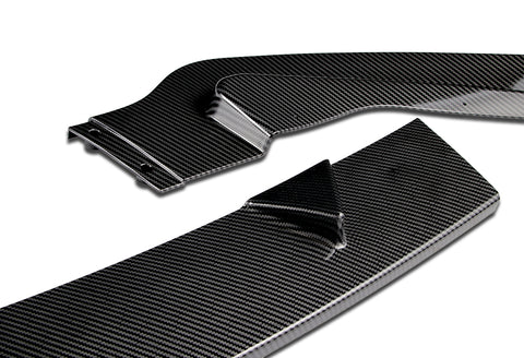For 2014-2017 Infiniti Q50 4DR Premium Painted Carbon Look Style Front Bumper Splitter Spoiler Lip  3 Pcs
