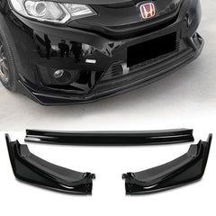 For 2014-2017 Honda Fit JDM Painted Black Color Front Bumper Splitter Spoiler Lip Kit  3 PCS