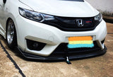 For 2014-2017 Honda Fit Real Carbon Fiber Front Bumper Body Kit Spoiler Splitter Lip  3 Pcs