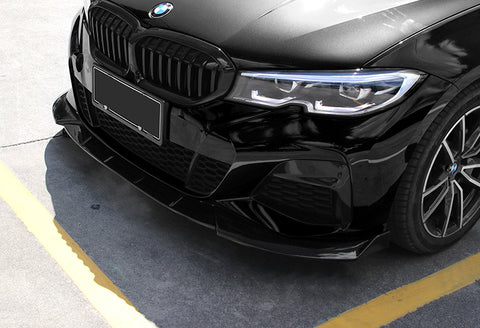 For 2019-2021 BMW G20 G28 M-Sport M340i Painted Black Color  Front Bumper Body Kit Lip  3 PCS