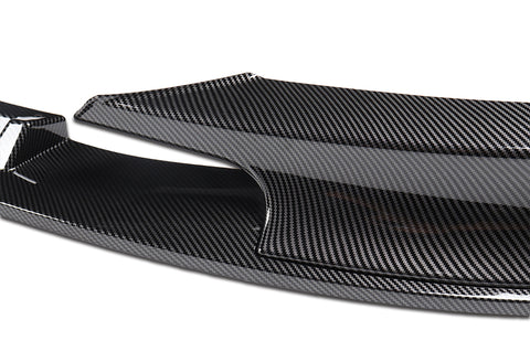 For 2012-2018 BMW 3-Series M-Sport M-Tech F30 F35 Painted Carbon Look Front Bumper Lip Kit 3 Pcs
