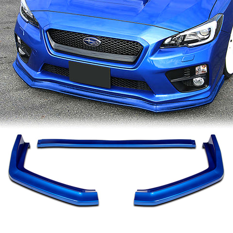 For 2015-2021 Subaru WRX STi CS-Style JDM Painted Blue Color Front Bumper Body Lip  3 Pcs