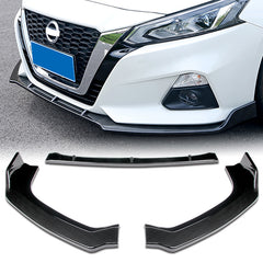 For 2019-2021 Nissan Altima Sedan Painted Carbon Look Front Bumper Body Kit Spoiler Lip  3 PCS