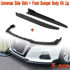 For 2019-2022 Nissan Altima Unpainted BLK Front Bumper Body Kit Spoiler Lip + Side Skirt Rocker Winglet Canard Diffuser Wing  Body Splitter ABS (Matte Black) 5PCS