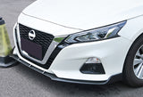 For 2019-2021 Nissan Altima 4DR Unpainted Matt Black  Front Bumper Body Kit Spoiler Lip 3 PCS