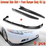 For 2006-2008 Honda Civic 4DR JDM CS-Style Carbon Look Front Bumper Lip + Side Skirt Rocker Winglet Canard Diffuser Wing  Body Splitter ABS ( Carbon Style) 5PCS