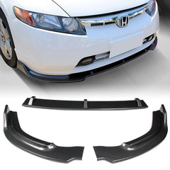 For 2006-2008 Honda Civic 4DR CS-Style Painted Carbon Look Front Bumper Body Kit Lip  3 PCS