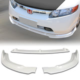 For 2006-2008 Honda Civic 4DR JDM CS-Style Painted White Color Front Bumper Body Lip  3 PCS
