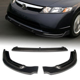 For 2006-2008 Honda Civic 4DR CS-Style Real Carbon Fiber Front Bumper Body Kit Lip  3 Pcs