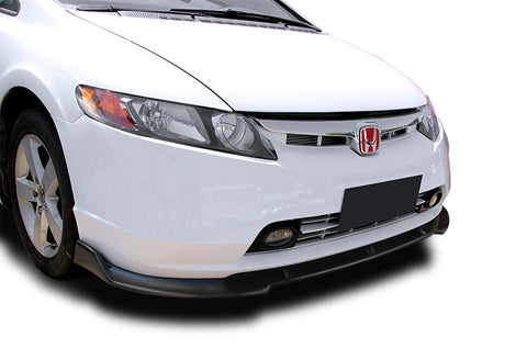 For 2006-2008 Honda Civic Sedan/4DR CS-Style Unpainted Matt Black Front Bumper Body Lip 3 Pcs