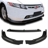 For 2006-2008 Honda Civic Sedan/4DR CS-Style Unpainted Matt Black Front Bumper Body Lip 3 Pcs
