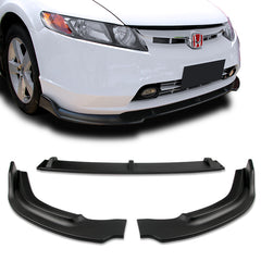 For 2006-2008 Honda Civic Sedan/4DR CS-Style Unpainted Matt Black Front Bumper Body Lip 3 Pcs