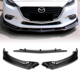 For 2014-2018 Mazda 3 Axela Carbon Look Front Bumper Body Kit Spoiler Lip + Side Skirt Rocker Winglet Canard Diffuser Wing  Body Splitter ABS ( Carbon Style) 5PCS