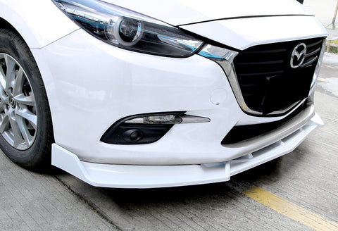 For 2014-2018 Mazda 3 Axela Painted White Color Front Bumper Body Kit Splitter Spoiler Lip  3 Pcs