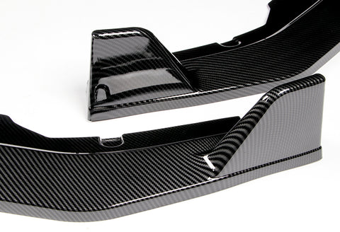 For 2020-2023 Nissan Sentra Carbon Look Front Bumper Body Kit Spoiler Lip + Side Skirt Rocker Winglet Canard Diffuser Wing  Body Splitter ABS ( Carbon Style) 5PCS