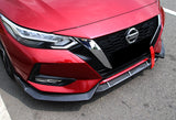 For 2020-2023 Nissan Sentra 4DR Painted Carbon Look  Front Bumper Spoiler Splitter Lip  3 PCS