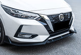 For 2020-2023 Nissan Sentra Unpainted Matt Black Front Bumper Spoiler Splitter Lip  3 PCS