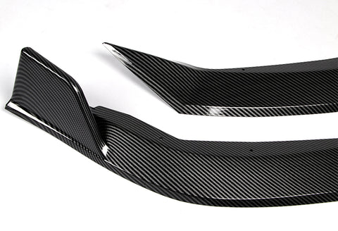 For 2020-2021 Toyota Corolla LE XLE Carbon Look Front Bumper Body Spoiler Lip + Side Skirt Rocker Winglet Canard Diffuser Wing  Body Splitter ABS ( Carbon Style) 5PCS