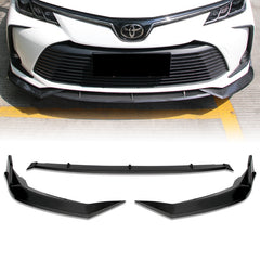 For 2020-2021 Toyota Corolla LE XLE  Painted Carbon Look Style Front Bumper Splitter Spoiler Lip 3 Pcs