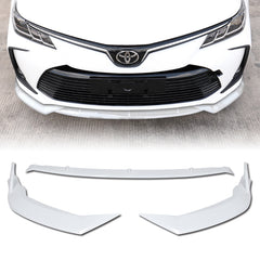 For 2020-2021 Toyota Corolla LE XLE Painted White Color Front Bumper Splitter Spoiler Lip 3 Pcs