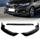 For 2018-2021 Honda Fit Painted Black Color JDM Front Bumper Body Kit Spoiler Lip 3PCS
