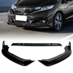 For 2018-2021 Honda Fit Painted Black Color JDM Front Bumper Body Kit Spoiler Lip 3PCS